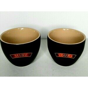 Baileys Irish Cream Mine Yours Set Collectible Dessert Ceramic Bowls Cups Glass